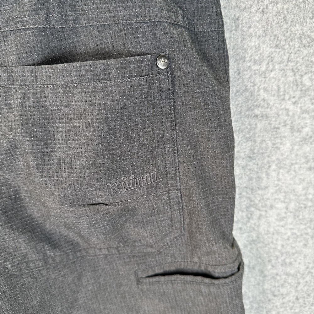 Kuhl Size 38 Mens Shorts Thin Gray Lightweight Zip Flat Front Hiking Pockets - Picture 8 of 12